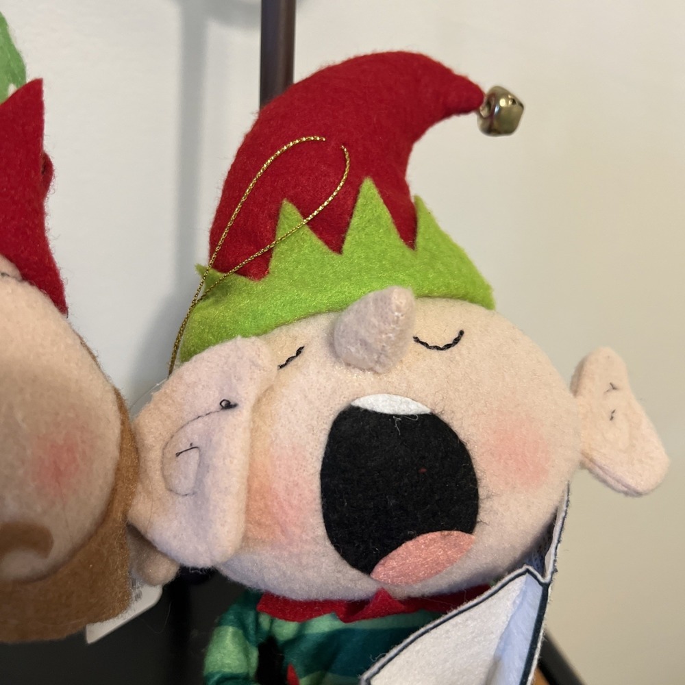 Set of 2 RAZ Caroling Elves 11.5" T Arms & Legs Bendable - Picture 4 of 14
